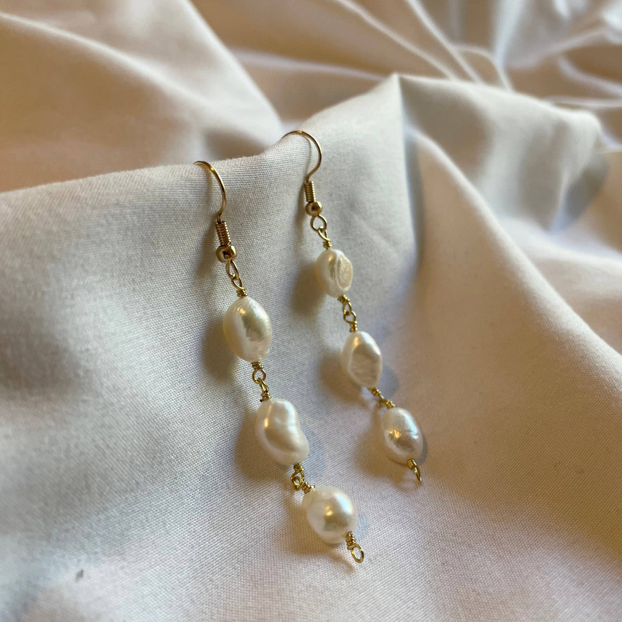 Summer Wind Pearl Drop Earrings