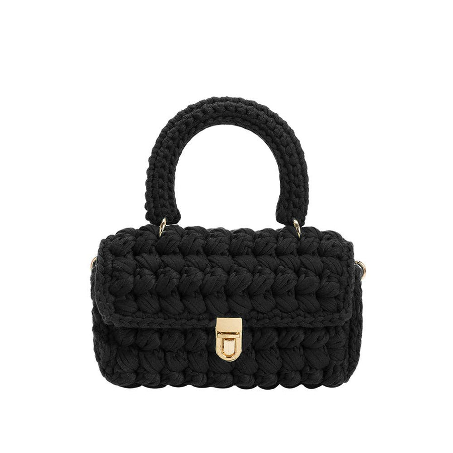 Avery Jersey Knit Crossbody Bag in Black