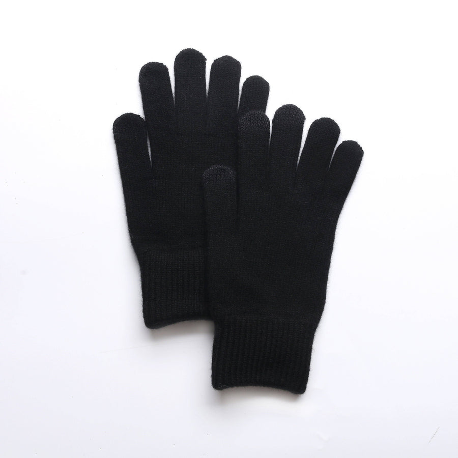 Touchscreen Gloves in Merino Wool: Black