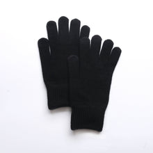 Load image into Gallery viewer, Touchscreen Gloves in Merino Wool: Black
