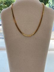 Thick Gold Herringbone Necklace