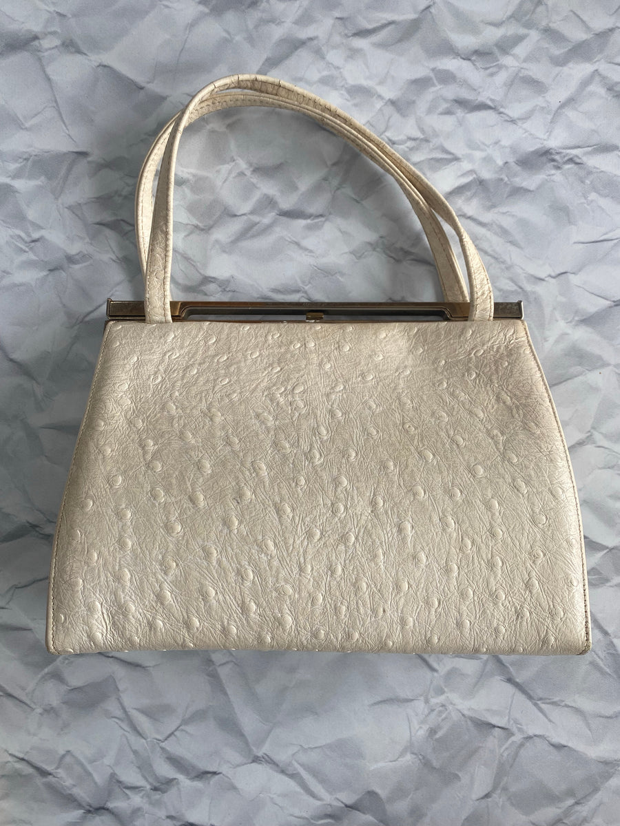 Faux off white leather Purse, 1950's