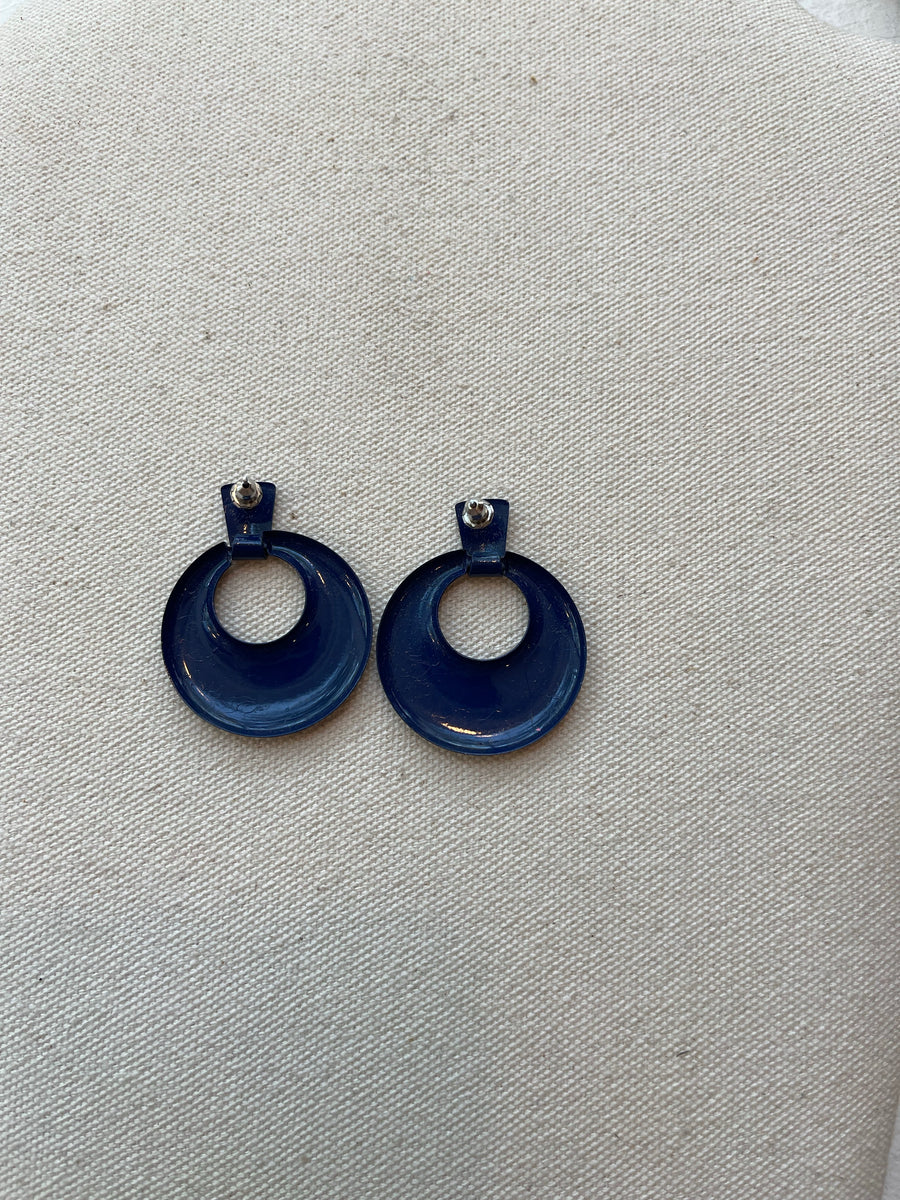 Blue Circle Earrings