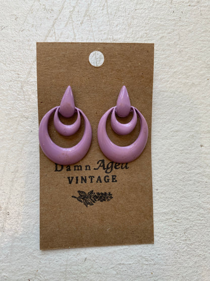 Purple Door Knocker Earrings