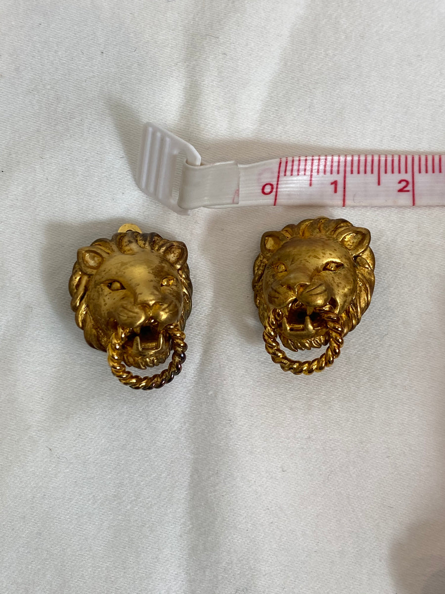 1970’s door knocker head clip on earrings