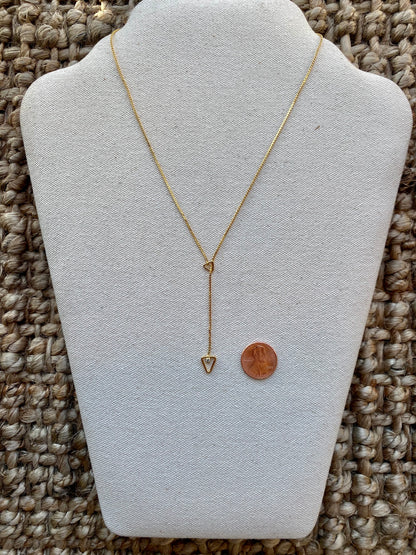 Gold Triangle Slider Necklace