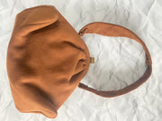 B Altman brown ultra suede snap purse, 1950's