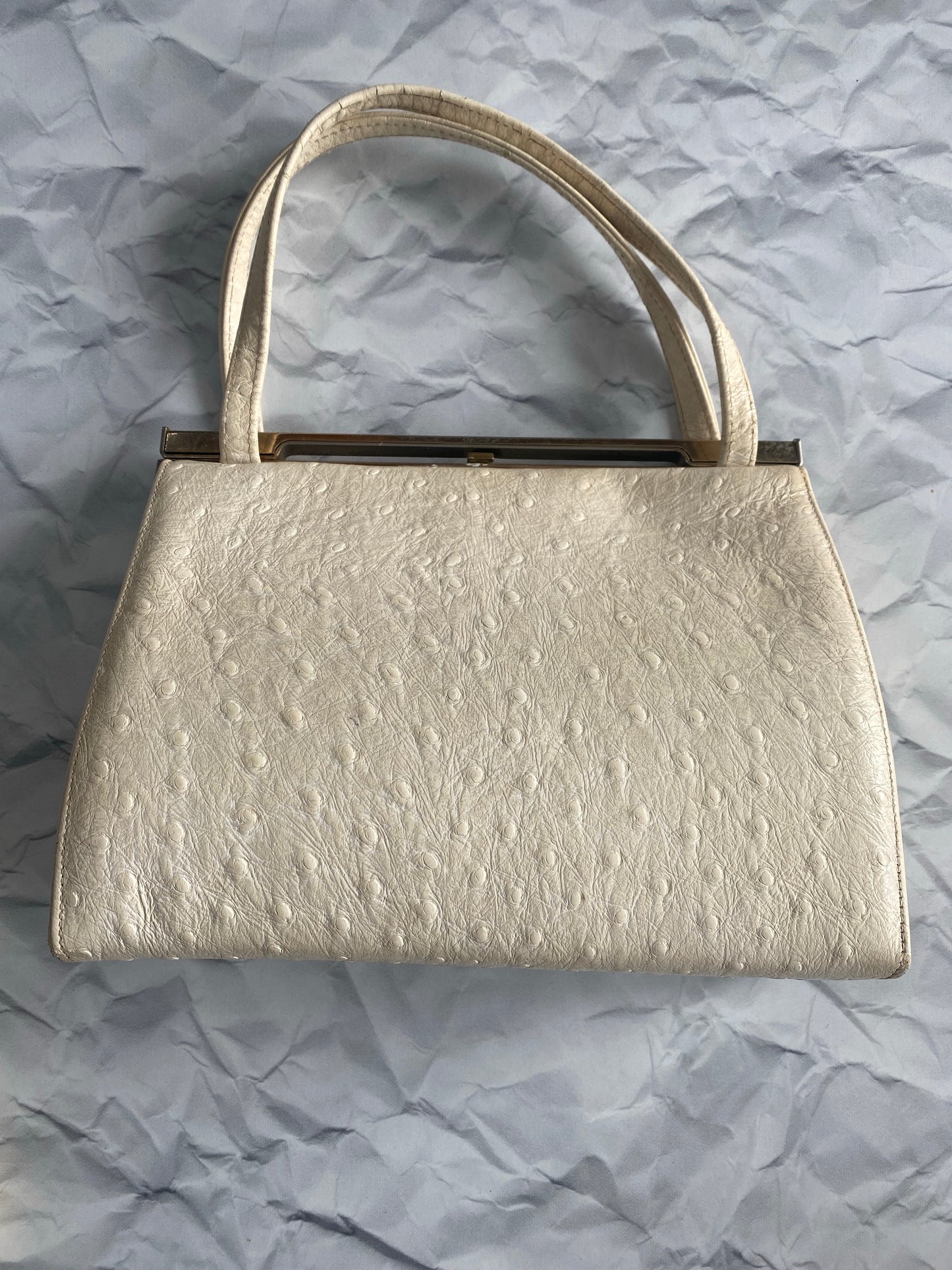 Faux off white leather Purse, 1950's