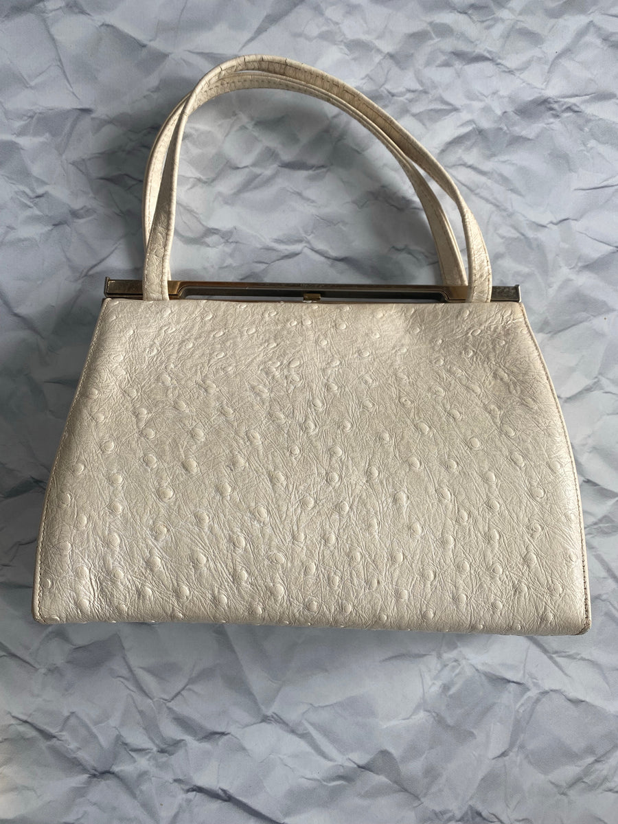 Faux off white leather Purse, 1950's