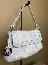 Load image into Gallery viewer, Fendi, Chef Flap Bag Perforated Zucca Leather Handbag, 3