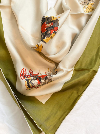 Horse and buggy scarf, 1970's