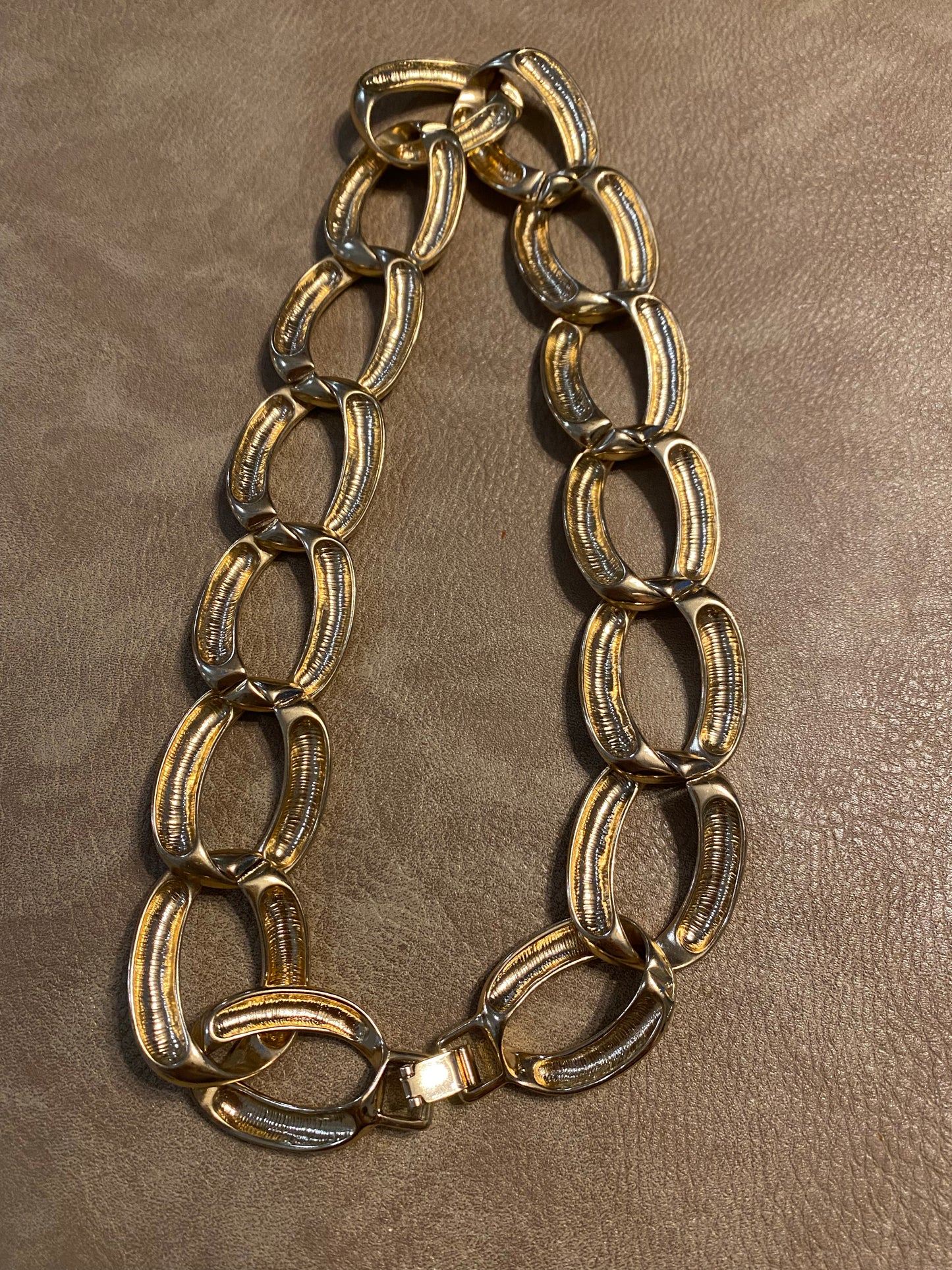 Gold chain link necklace, 1970’s