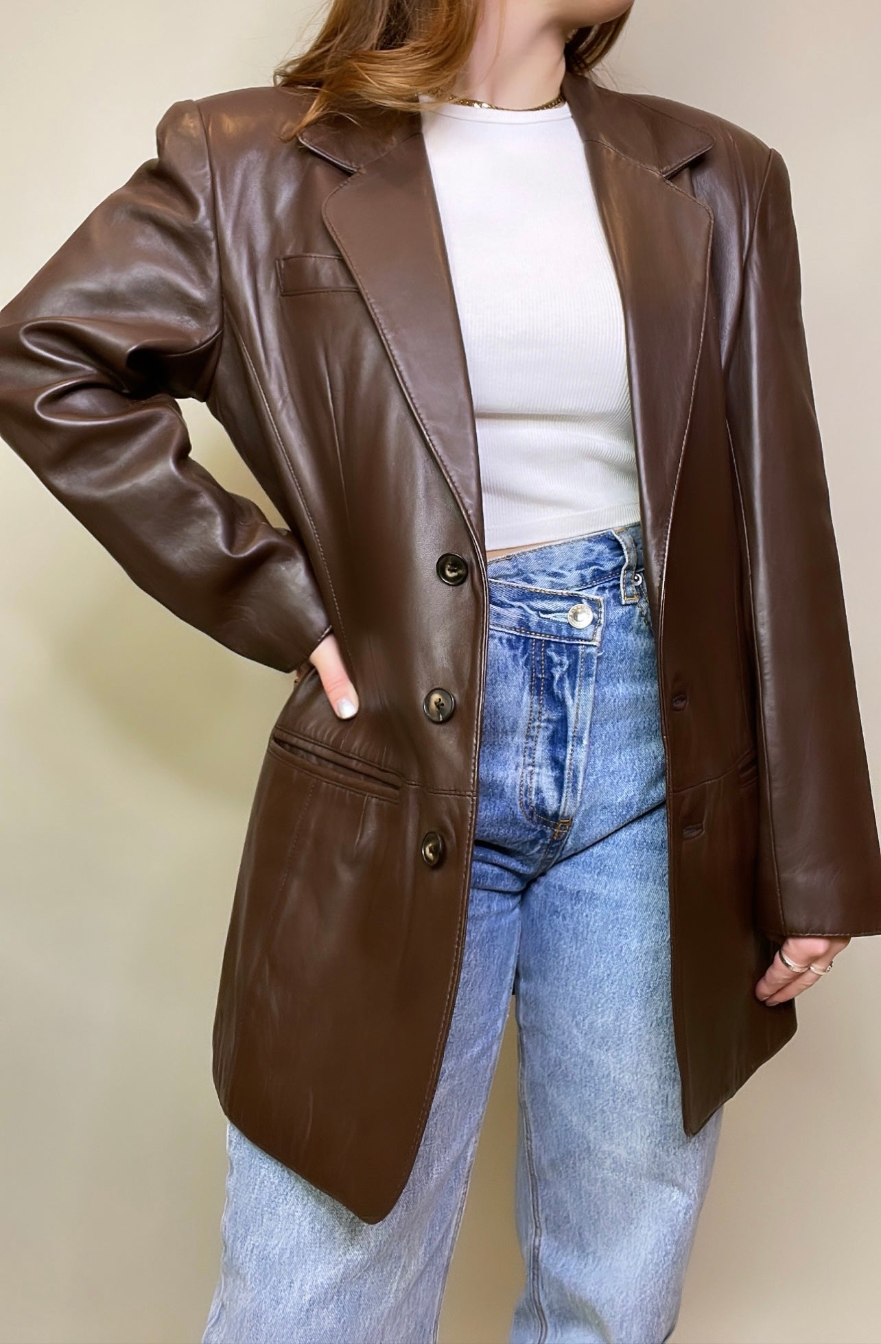 The Ann Leather Blazer, 1990's