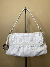 Load image into Gallery viewer, Fendi, Chef Flap Bag Perforated Zucca Leather Handbag, 3