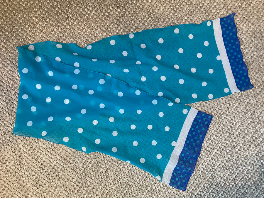 Blue Polka Dot Scarf