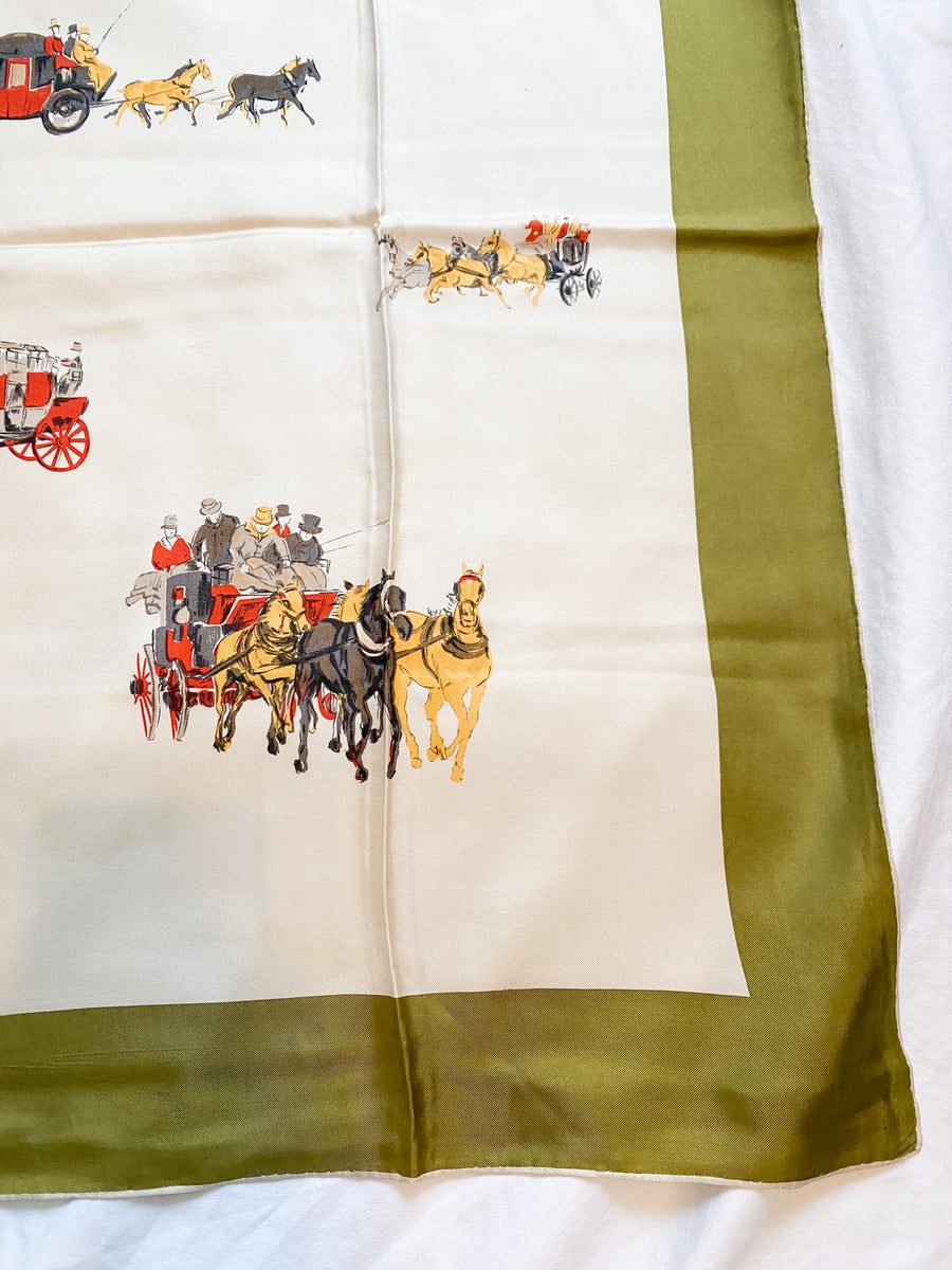 Horse and buggy scarf, 1970's