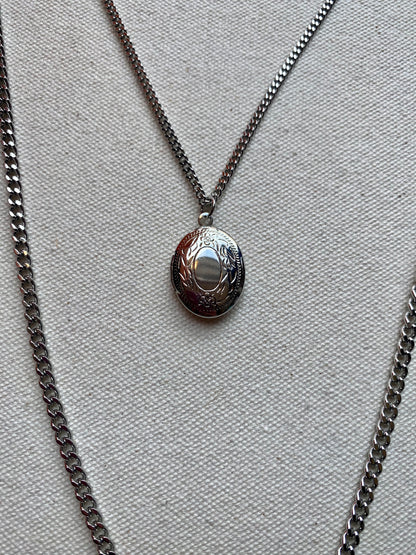 Silver Double Chained Locket