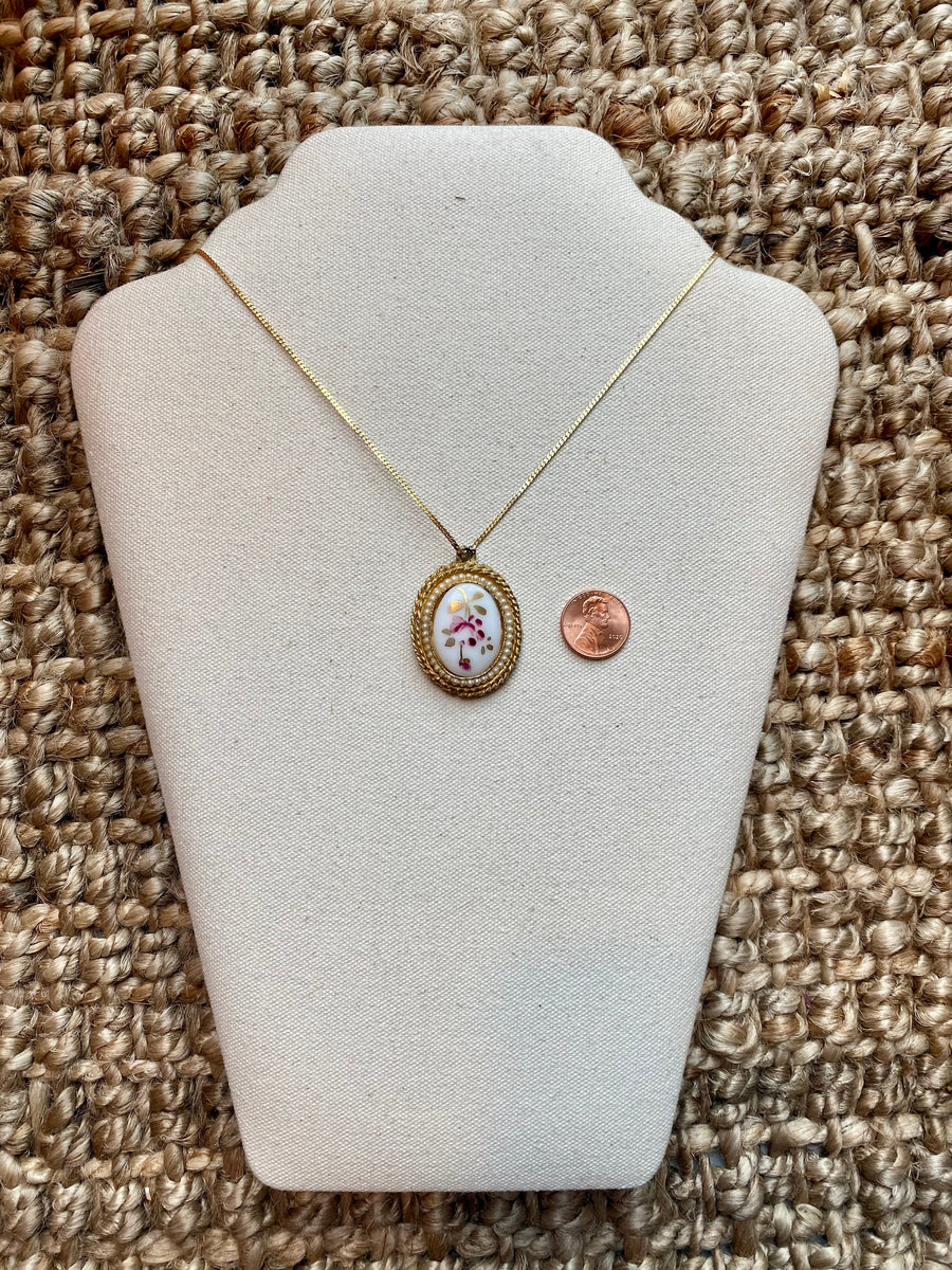 Floral Cameo Necklace