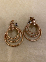 Gold Circle Drop Earrings