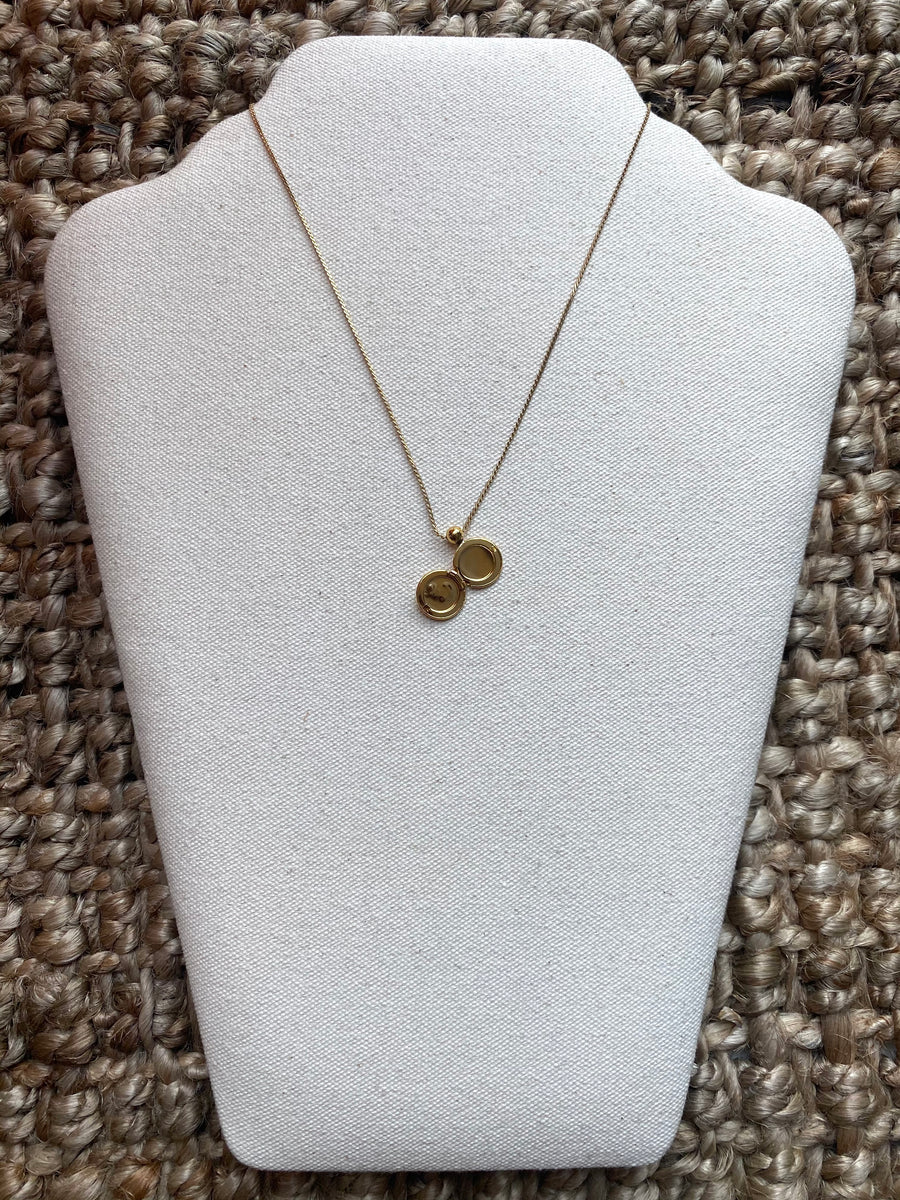 Tiny Gold Floral Locket