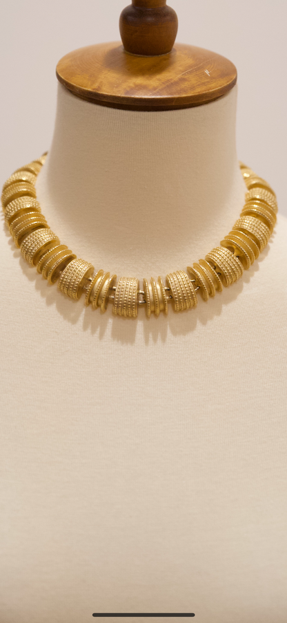 Dramatic gold necklace, 1970's