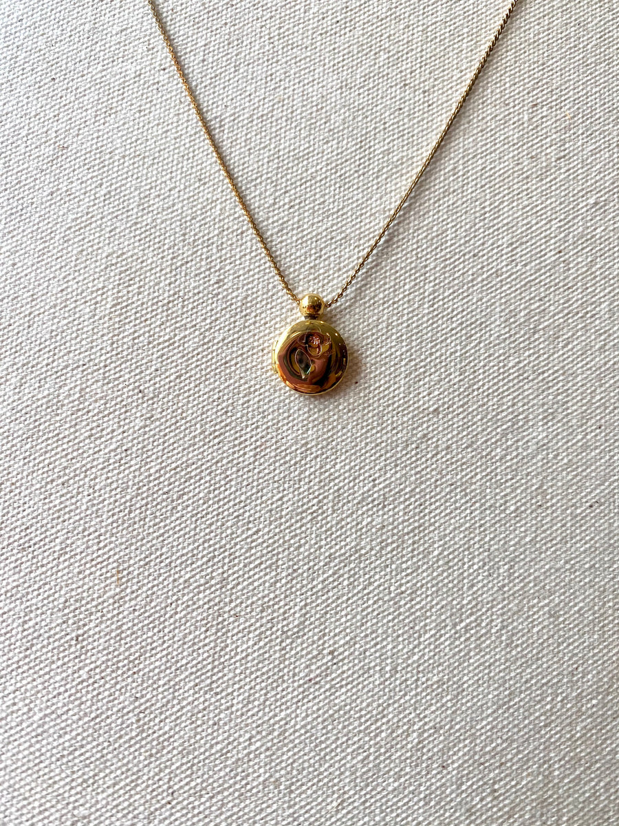 Tiny Gold Floral Locket