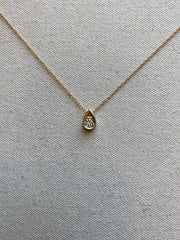 Tiny Crystal Drop Necklace