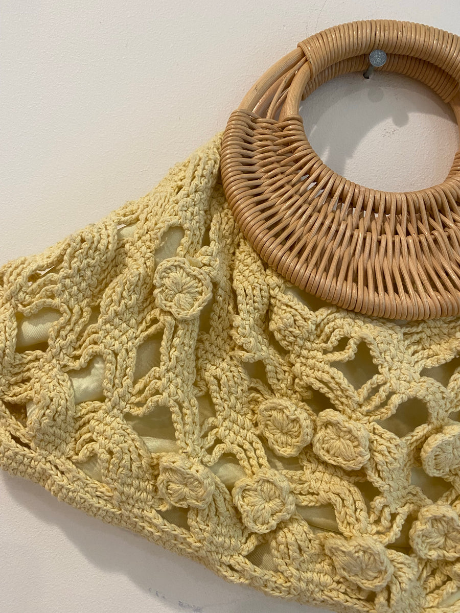 Buttercream Yellow Crochet Handbag