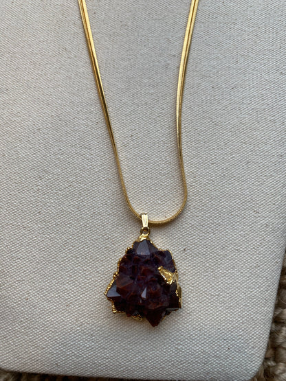 Amethyst Cluster with Hematite Inclusions Necklace