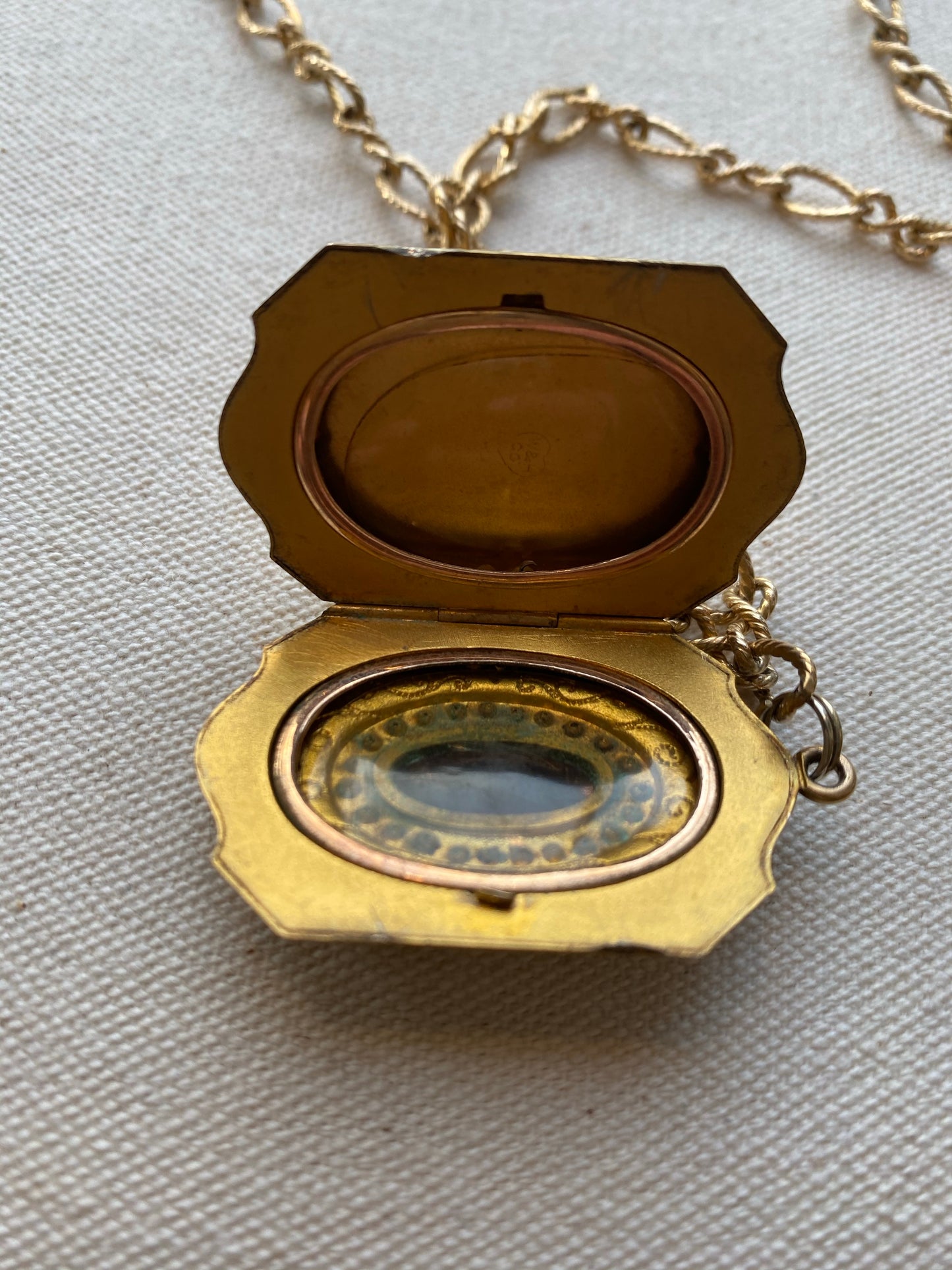 Antique Locket with purple stone, 1920's