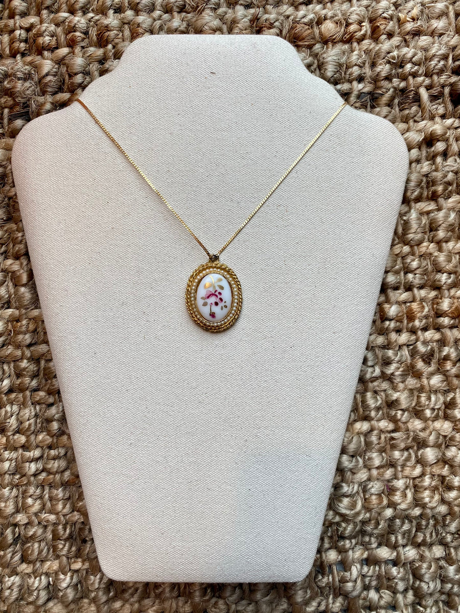 Floral Cameo Necklace