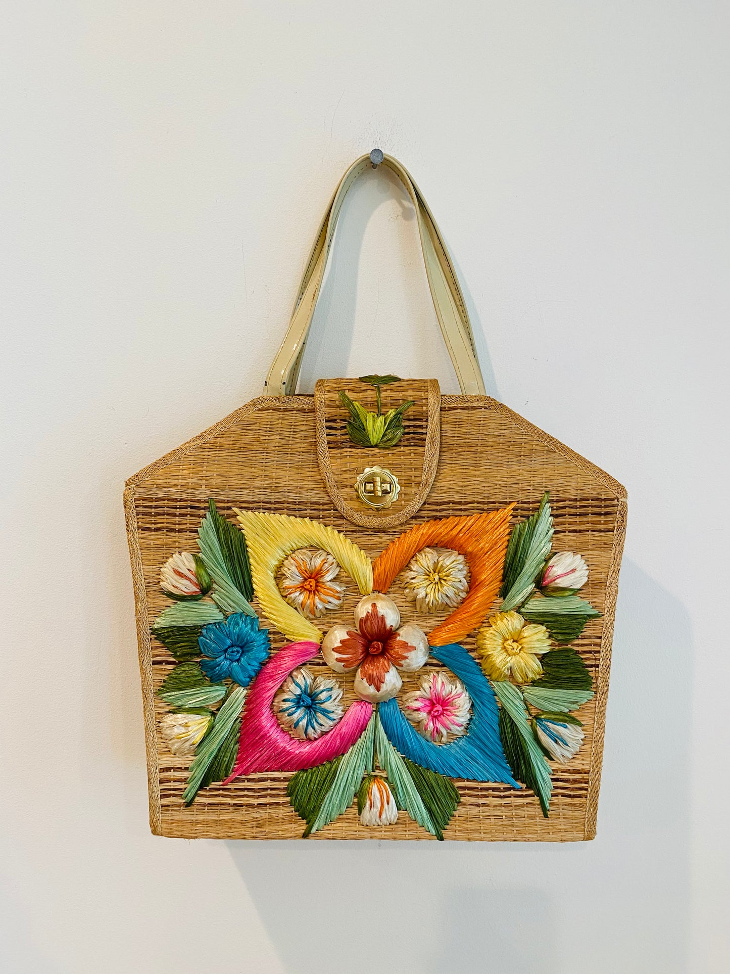 Floral Wicker Handbag