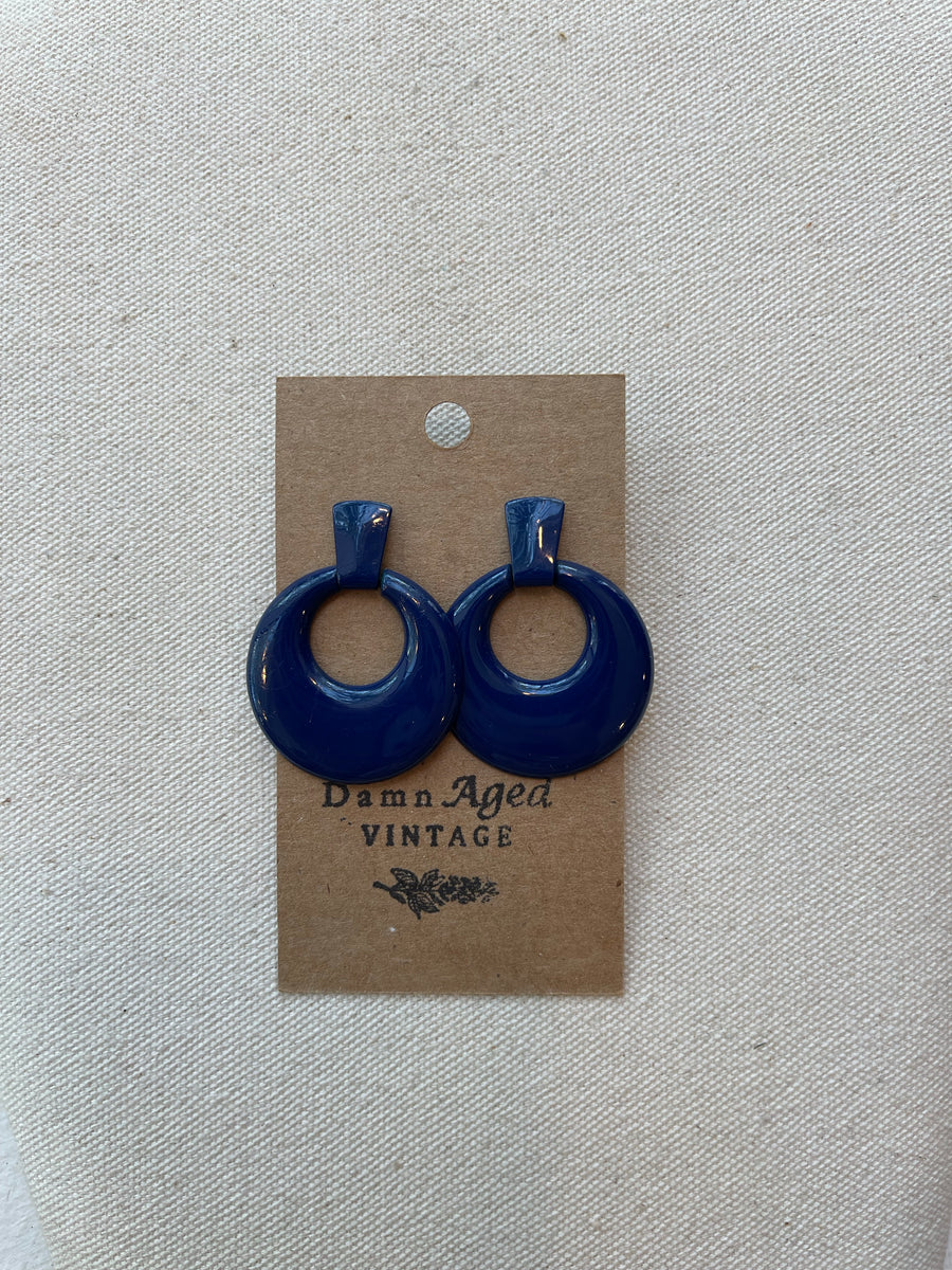 Blue Circle Earrings