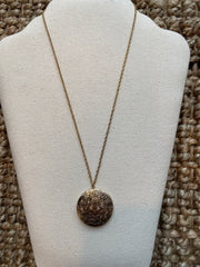 Floral Gold Filled Locket Necklace