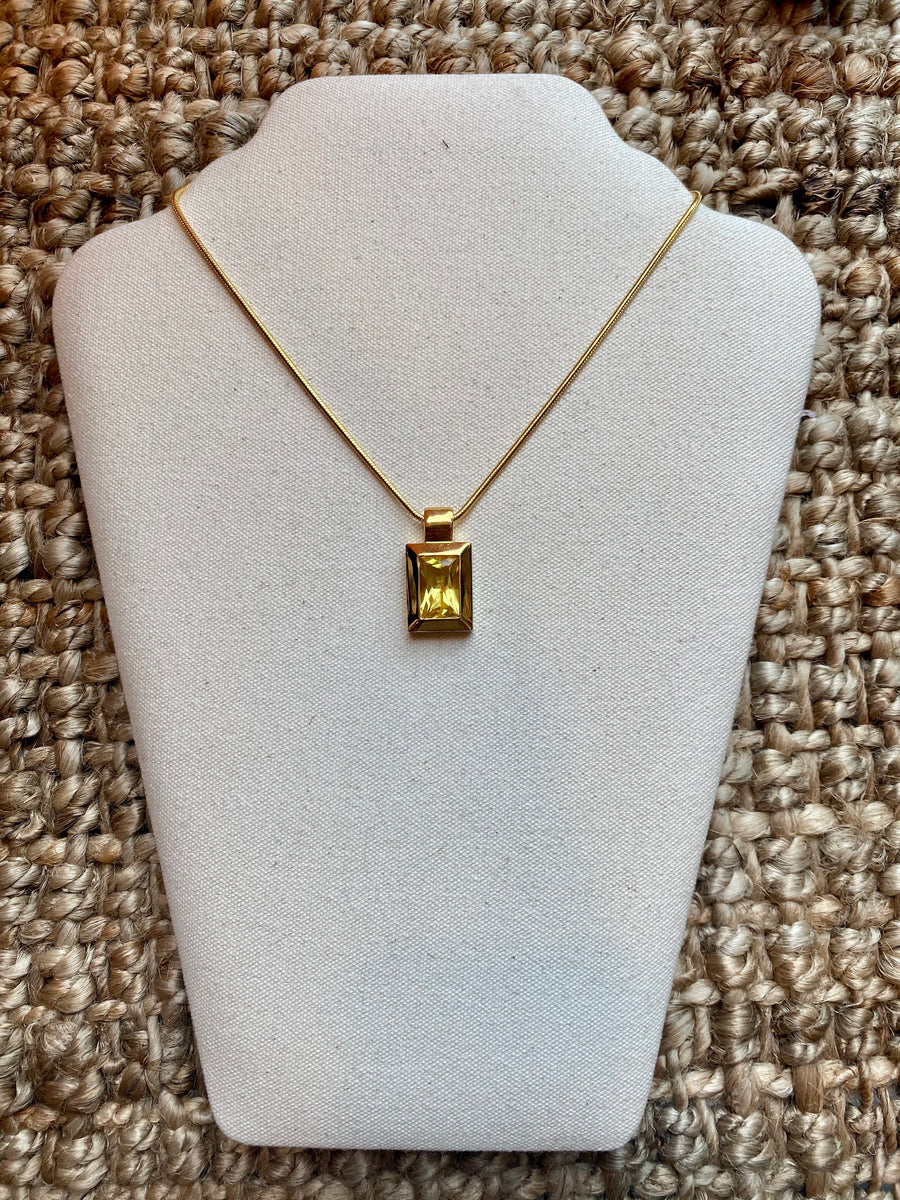 Canary Yellow Gem Necklace