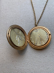 Floral Gold Filled Locket Necklace