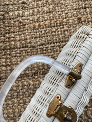 White Wicker Bag, 1960's