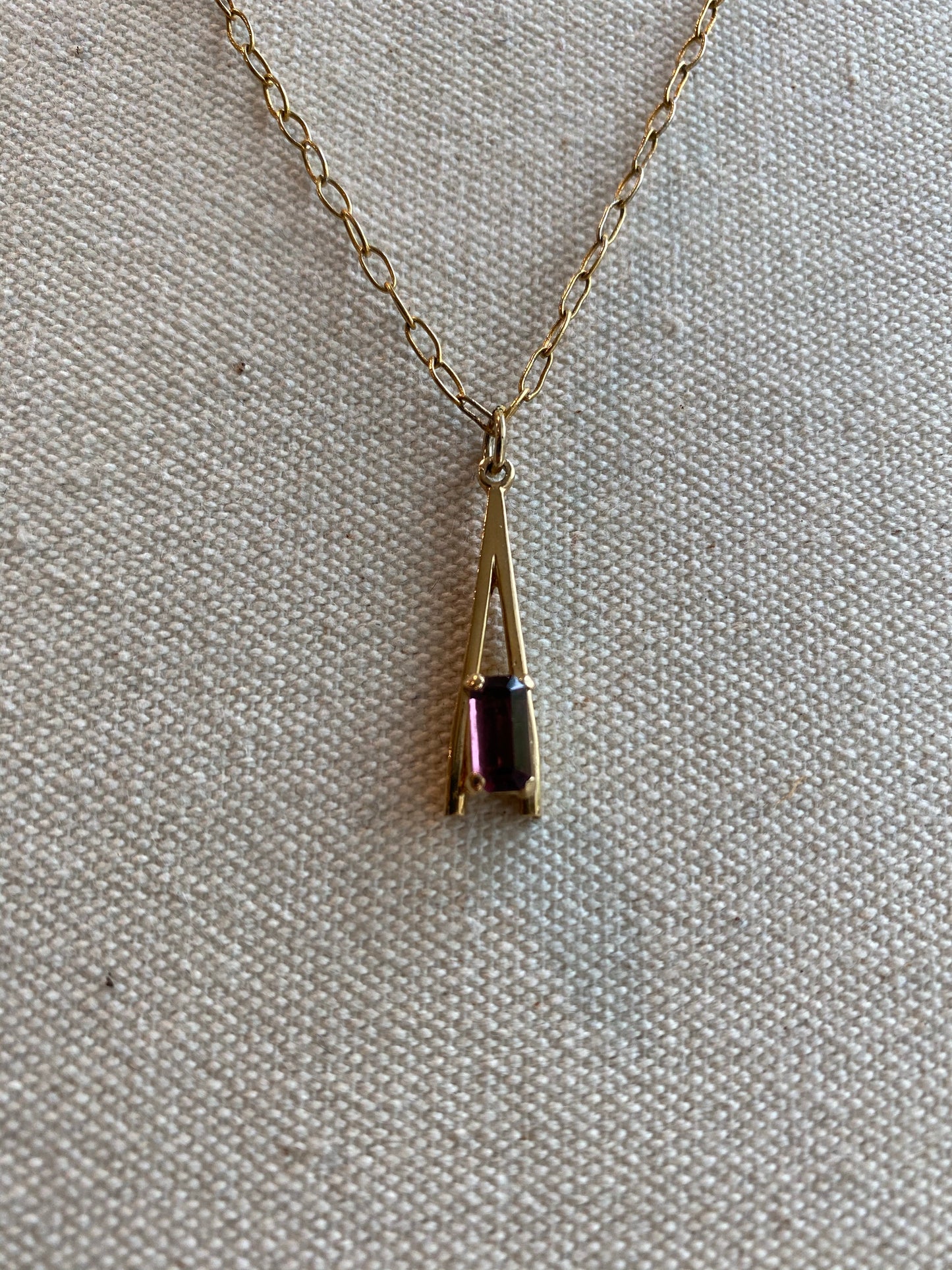 Purple Gem Drop Necklace