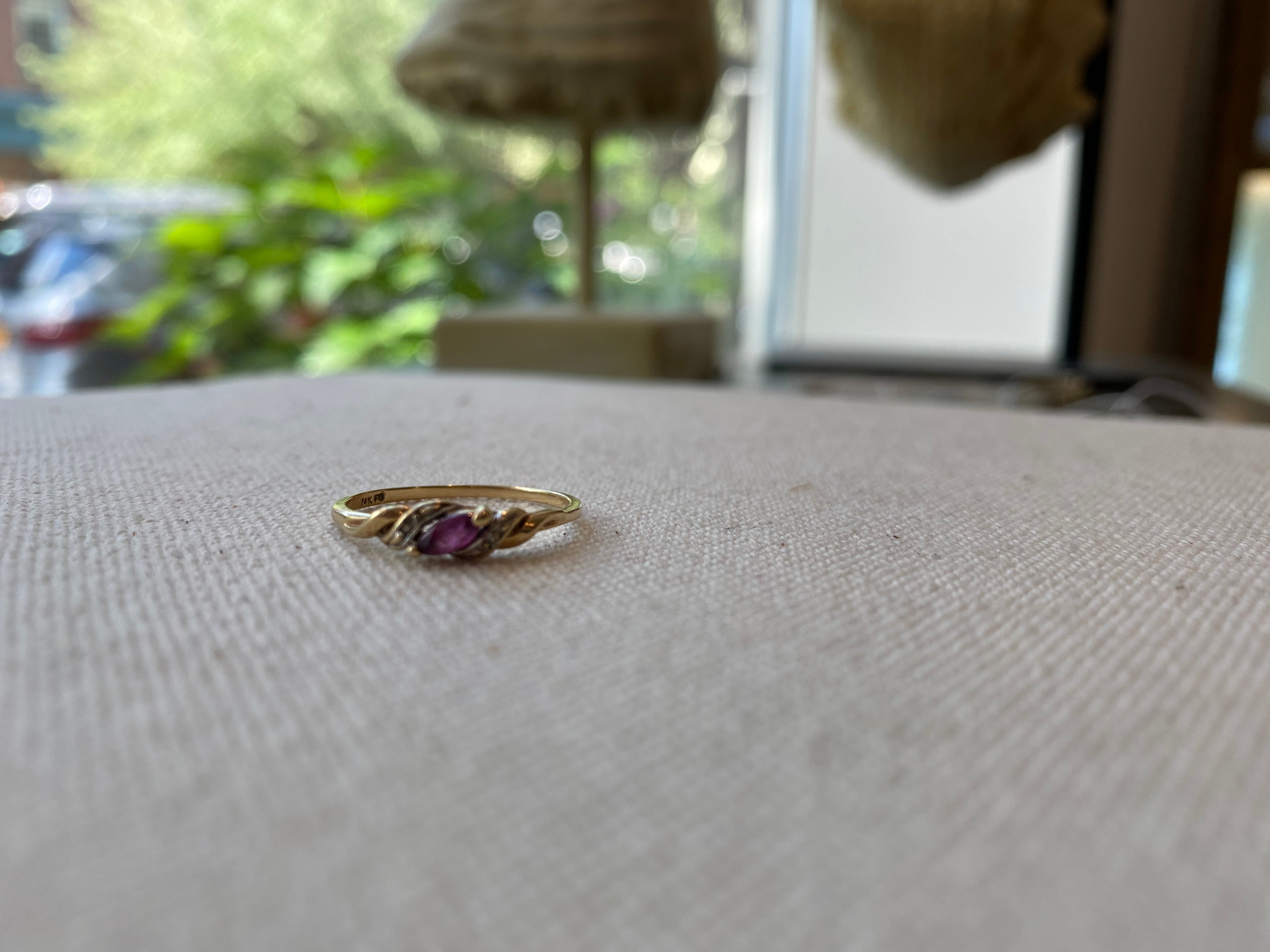 Gold Ring with Ruby Gemstone, 1950's