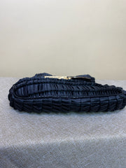 Fendi, Rhinestone Black Satin Clutch, 8
