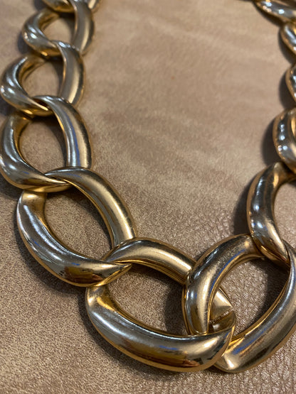 Gold chain link necklace, 1970’s