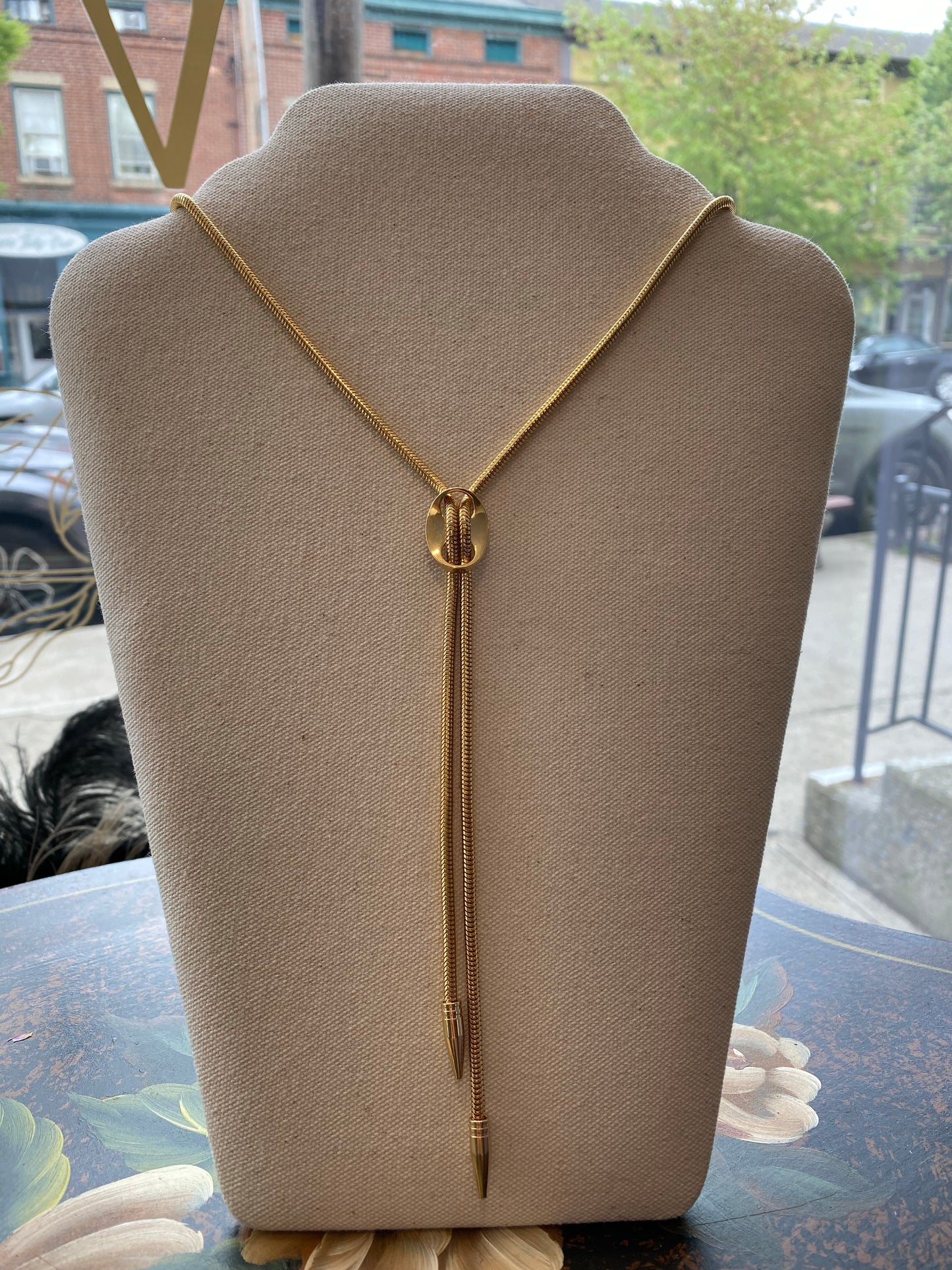 Gold Chain Slider Necklace