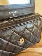 Load image into Gallery viewer, Chanel Chocolate Brown Quilted Flap Cosmetic Case