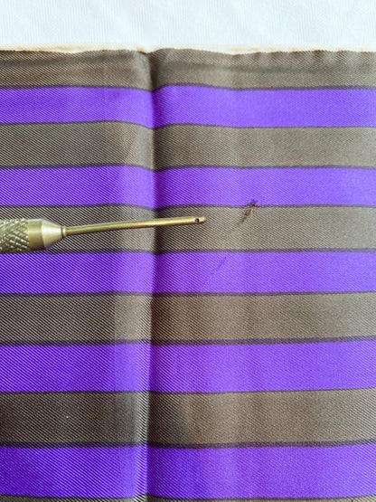 Purple Stripe Black and White Vintage Scarf, 1960's