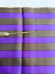 Purple Stripe Black and White Vintage Scarf, 1960's