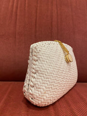 1960's White Woven Purse