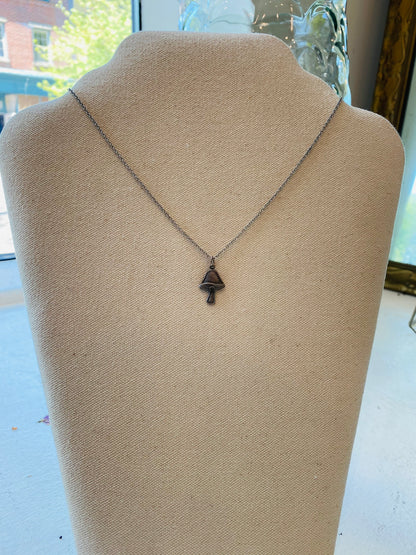 Silver Mushroom Necklace