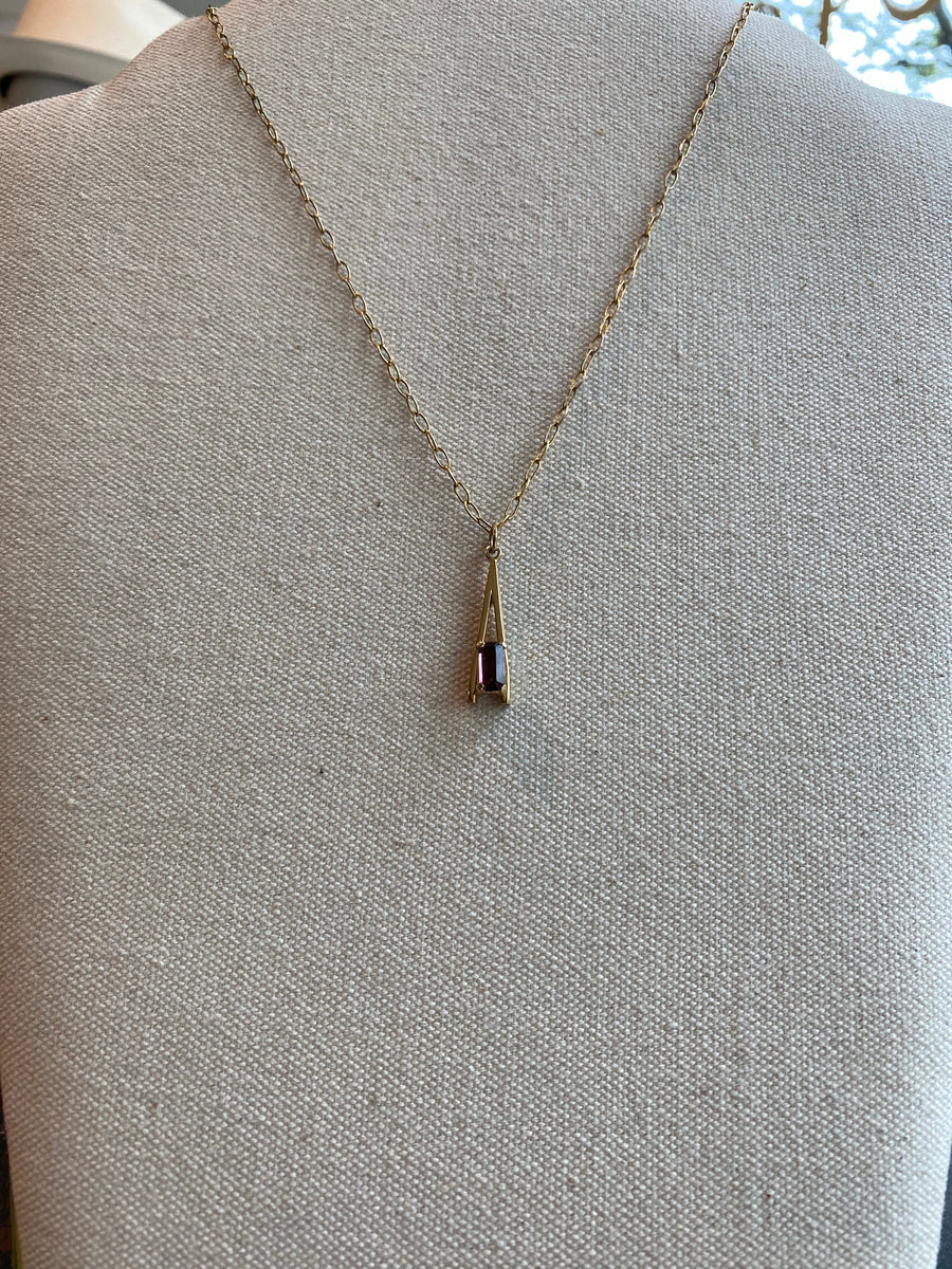 Purple Gem Drop Necklace