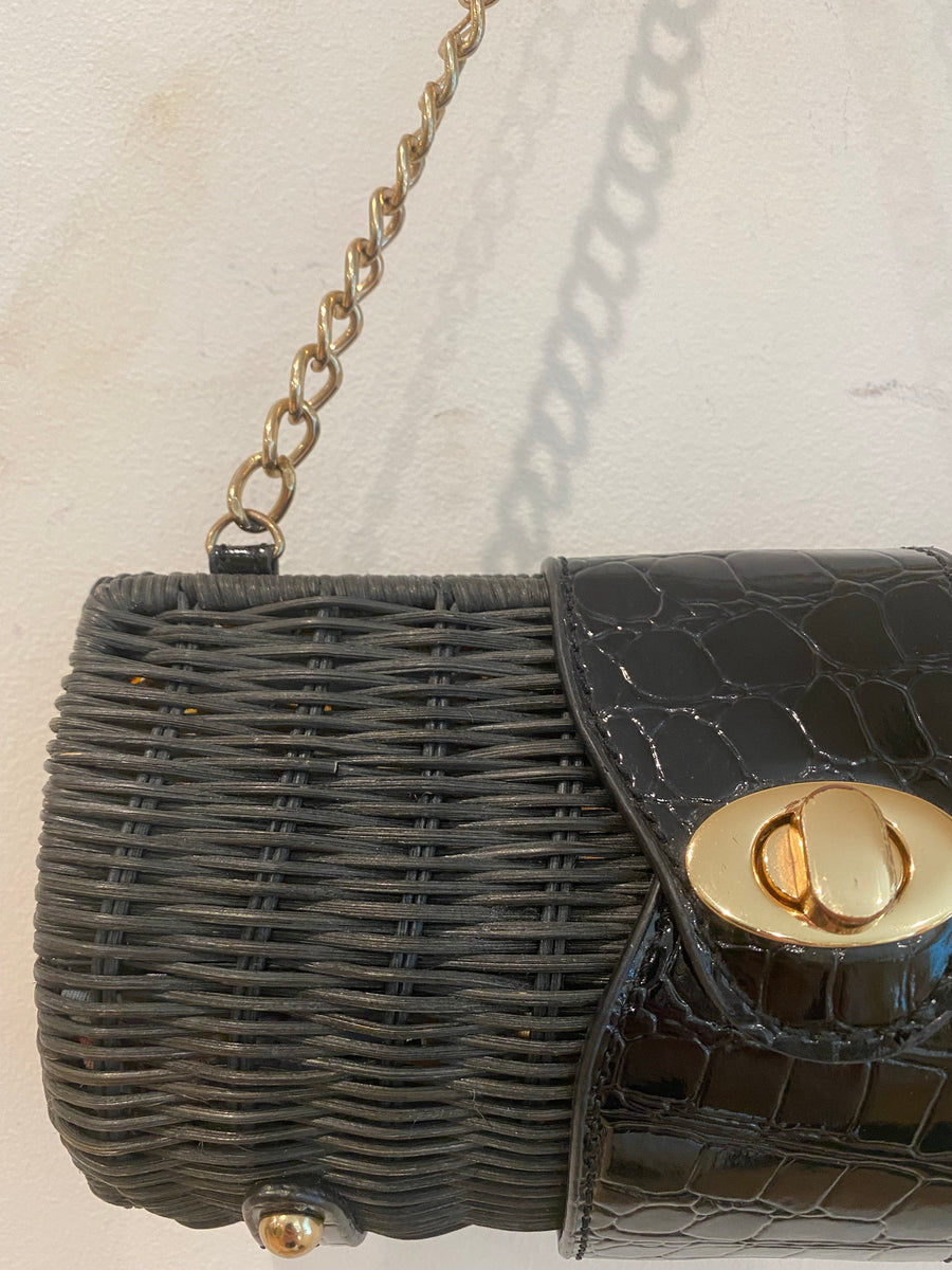 Black Wicker Bag