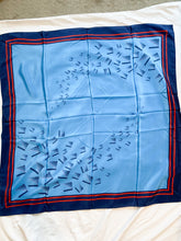 Load image into Gallery viewer, Abstract blue and red vintage scarf, 1970's